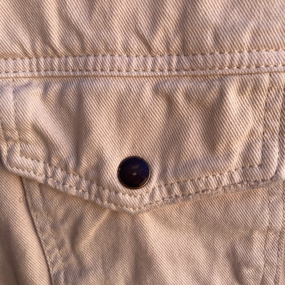 Cotton:On Shirt Jacket Denim Cropped Frayed Hem Snap Closure Size 8 - Picture 5 of 15